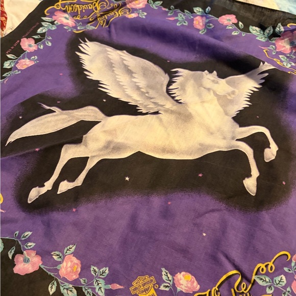 Vintage Harley-Davidson Purple and Black Pegasus Scarf - Picture 3 of 3